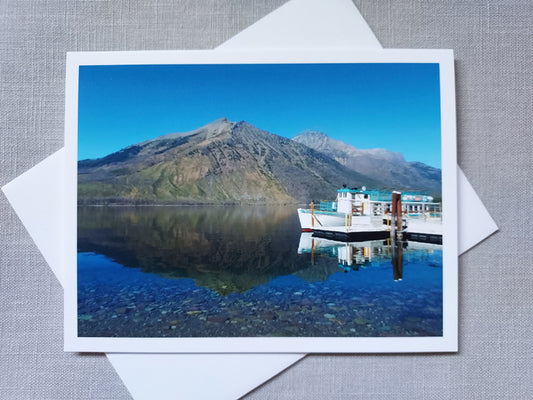 Boat on Lake McDonald - Blank Inside